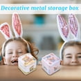 thumbnail image 4 of Metal Easter Bunny & Egg Tin – Decorative Cookie & Candy Box, Reusable Easter Basket Stuffers & Gift Container(E), 4 of 5
