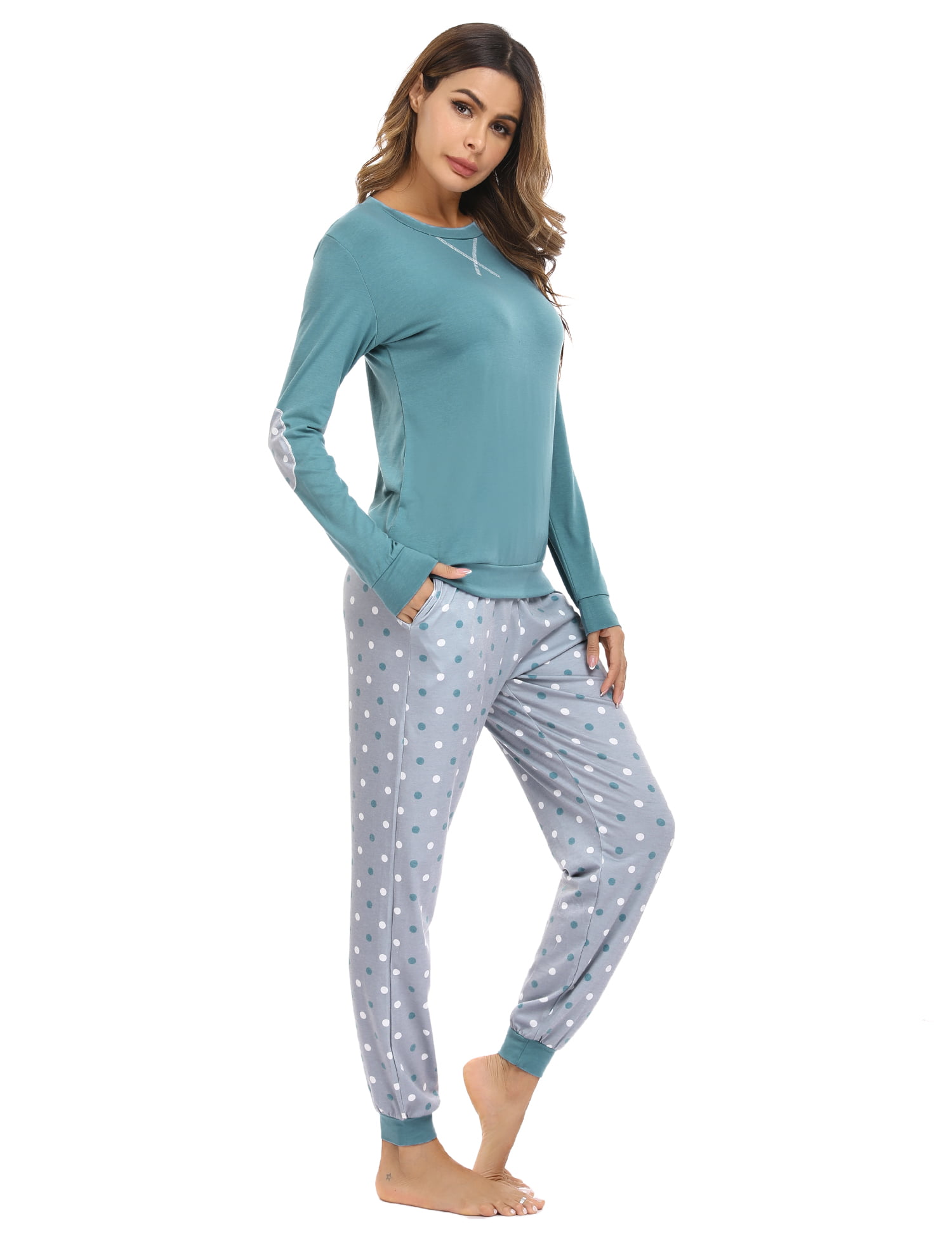 iClosam Mens Pyjama Set Cotton Loungewear Long Sleeve Top & Check Bottoms PJ Pajamas Set Classic Sleepwear Nightwear S-XXL 