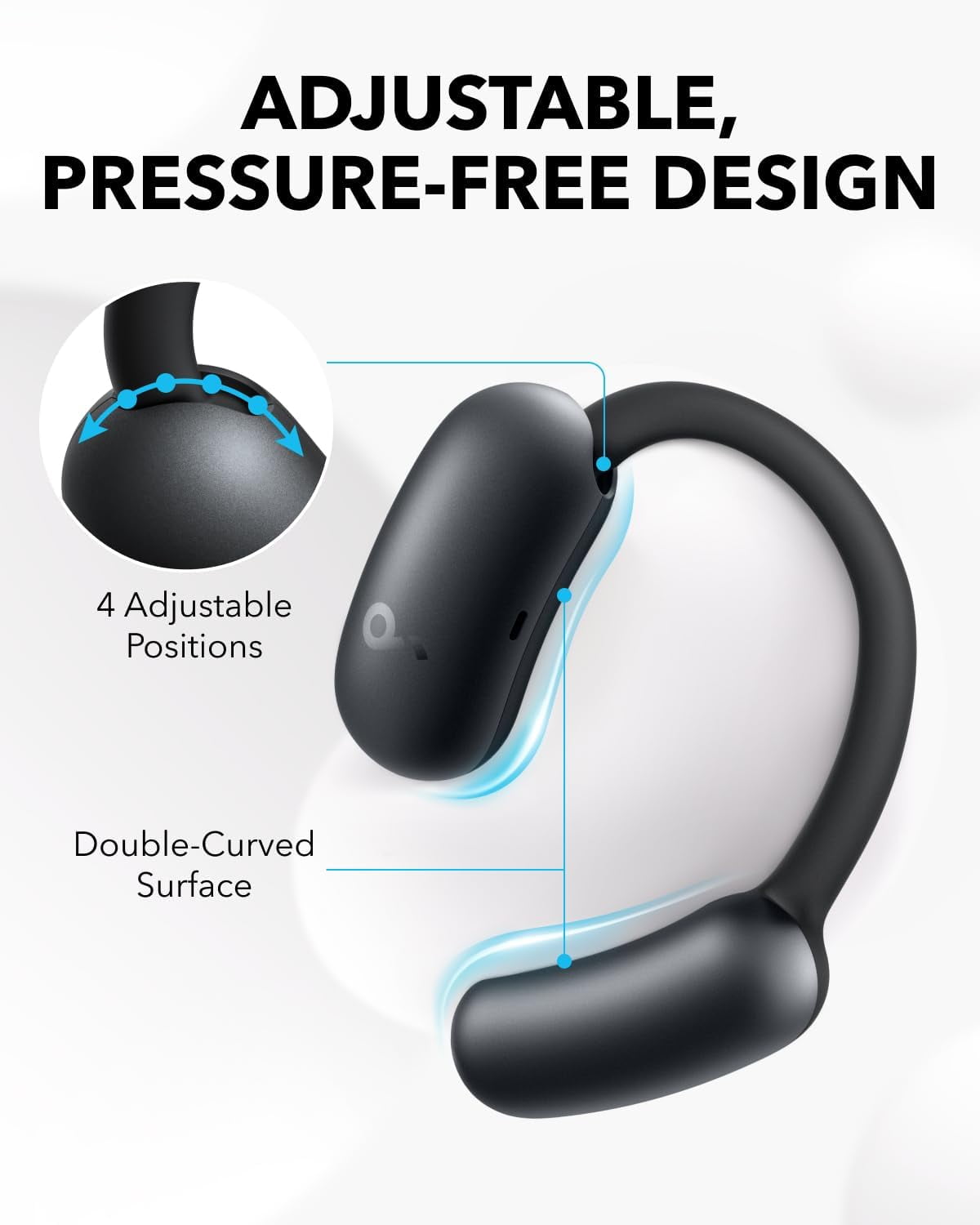 Soundcore AeroFit 2, Open-Ear Wireless Headphones, Adjustable Ear