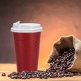 thumbnail image 2 of Nicole Home Collection 00741 Ripple Hot Cup with Lid, 12-Ounce, Maroon, 2 of 6