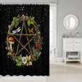 thumbnail image 2 of Manfei Retro Stars Print Shower Curtain 72Wx78L,Vintage Mushroom Flowers Bath Curtain,Black, 2 of 5