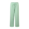thumbnail image 3 of Pijamas de Dos piezas Gibobby Conjunto de punto mujer manga larga suéter pantalón pierna ancha verde M, 3 of 5