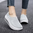 thumbnail image 2 of Women's Platform Sneakers Fashion Mesh Walking Shoes Casual Slip On Running Shoes Loafers, 2 of 5