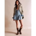 thumbnail image 6 of Womens Denim Jumpsuit Shorts Overall Loose Fit Casual Romper Streetwear Summer One-Piece Outfit Light Blue M, 6 of 7
