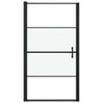 thumbnail image 3 of vidaXL Shower Door 39.4"x70.1" Half Frosted Tempered Glass Black, 3 of 6