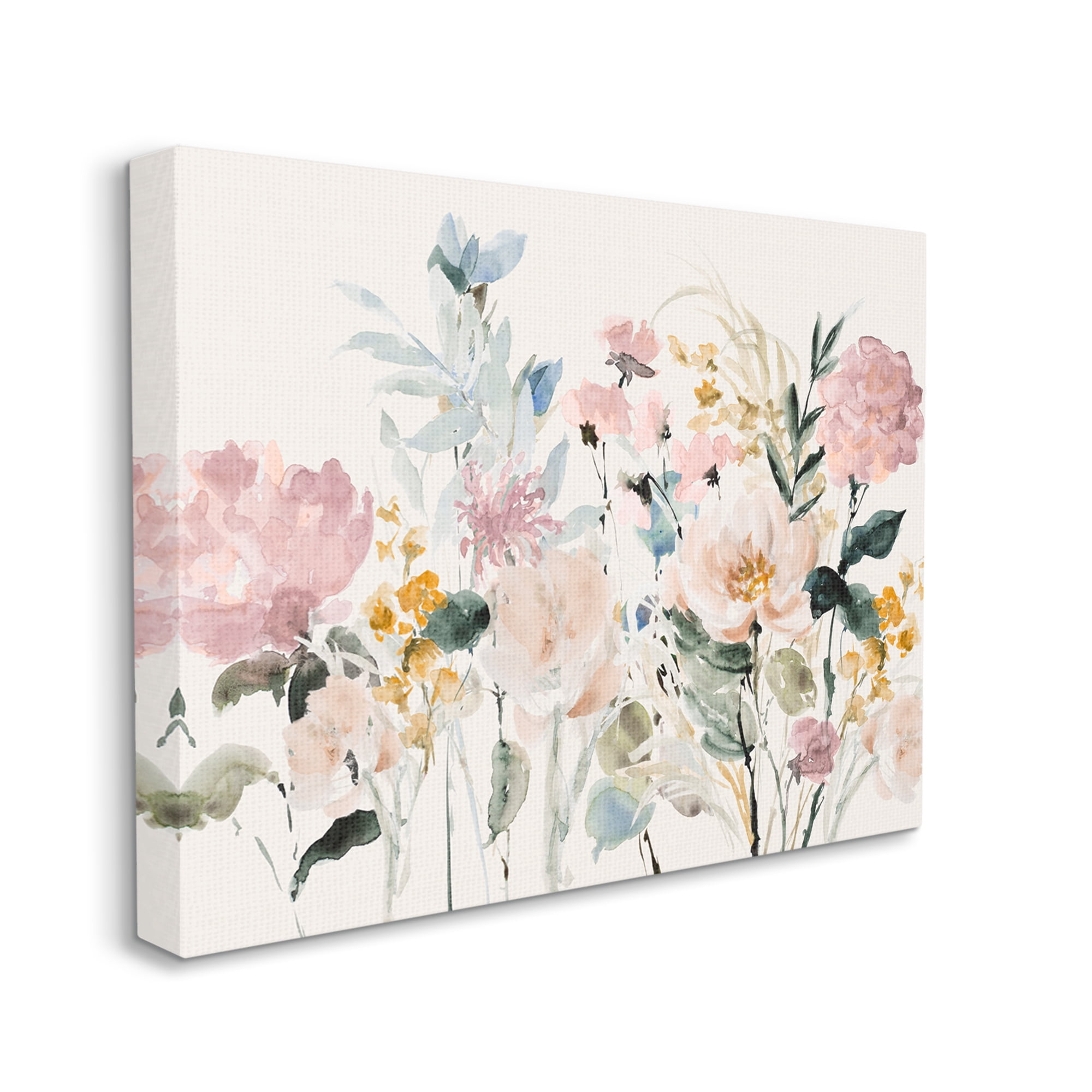 Stupell Industries Pastel Spring Flowers Botanical & Floral Painting Gallery Wrapped Canvas Art Print Wall Art, 40 x 30