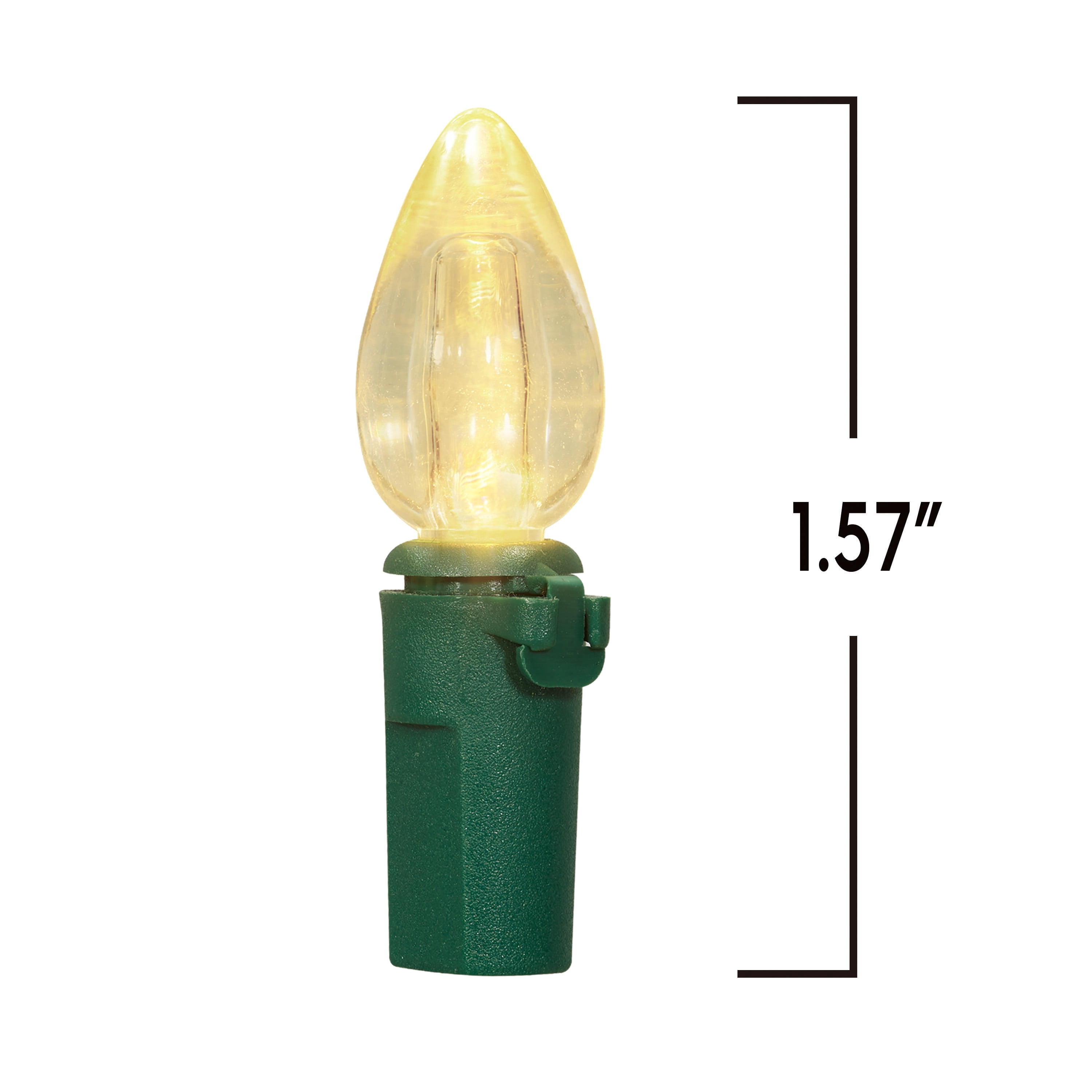 Indoor 20-Count Battery-Operated LED Smooth C3 Christmas String Lights, Warm White, Green Wire, 6.3', by Holiday Time
