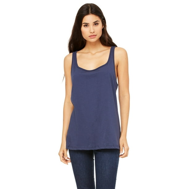 BELLA+CANVAS - The Bella + Canvas Ladies Relaxed Jersey Tank Top - NAVY ...