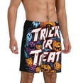 thumbnail image 6 of Mens Pajama Shorts, Halloween Trick or Treat Pumpkins Sleep Shorts Men Pajama Bottoms Lounge PJ Shorts with Pockets, 6 of 6