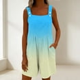 thumbnail image 5 of Bixock Women's Casual Rompers Wide Leg Shorts Print Romper Sleeveless Button Closure Adjustable Spaghetti Straps with Pockets Loose Jumpsuit Pants for Women Clothes, 5 of 7
