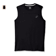 ASICS Men's #134440 Ministripe Sleeveless Black Top, Sz. Medium