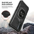 thumbnail image 3 of Ring Kickstand Phone Case for Moto G 5G 2022 w/Tempered Glass Screen Protector for Car Mount Hybrid Hard Shockproof Case - Black, 3 of 7