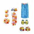 thumbnail image 3 of Conjunto De Traje De Falda Hawaiana Vestido De Lujo Luau Vestido Nacional Cosplay 80cm Azul SM SunniMix falda hawaiana, 3 of 8