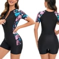 thumbnail image 5 of Bathing Suit for Women Long Sleeve Full Rash Guard with Zipper Sun Protection Surfing Swimwear Athletic Performance Swimsuit for Pool, 5 of 6