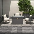thumbnail image 3 of Domi Outdoor Living 43in Gas Fire Pit Table,50,000 BTU Outdoor Wicker Patio Propane Firepit w/Aluminum Tabletop,Glass Wind Guard,Blue Glass Rocks, Hideaway Tank Holder, ETL Certification, Cover Lid, 3 of 6