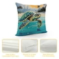 thumbnail image 4 of GOSMITH  Coastal Turtle Throw Pillow Covers Nautical Beach Pillow Case Sea Turtle Decorative Couch Watercolor Art Cushion Cover for Bed Living Room Sofa, 4 of 5