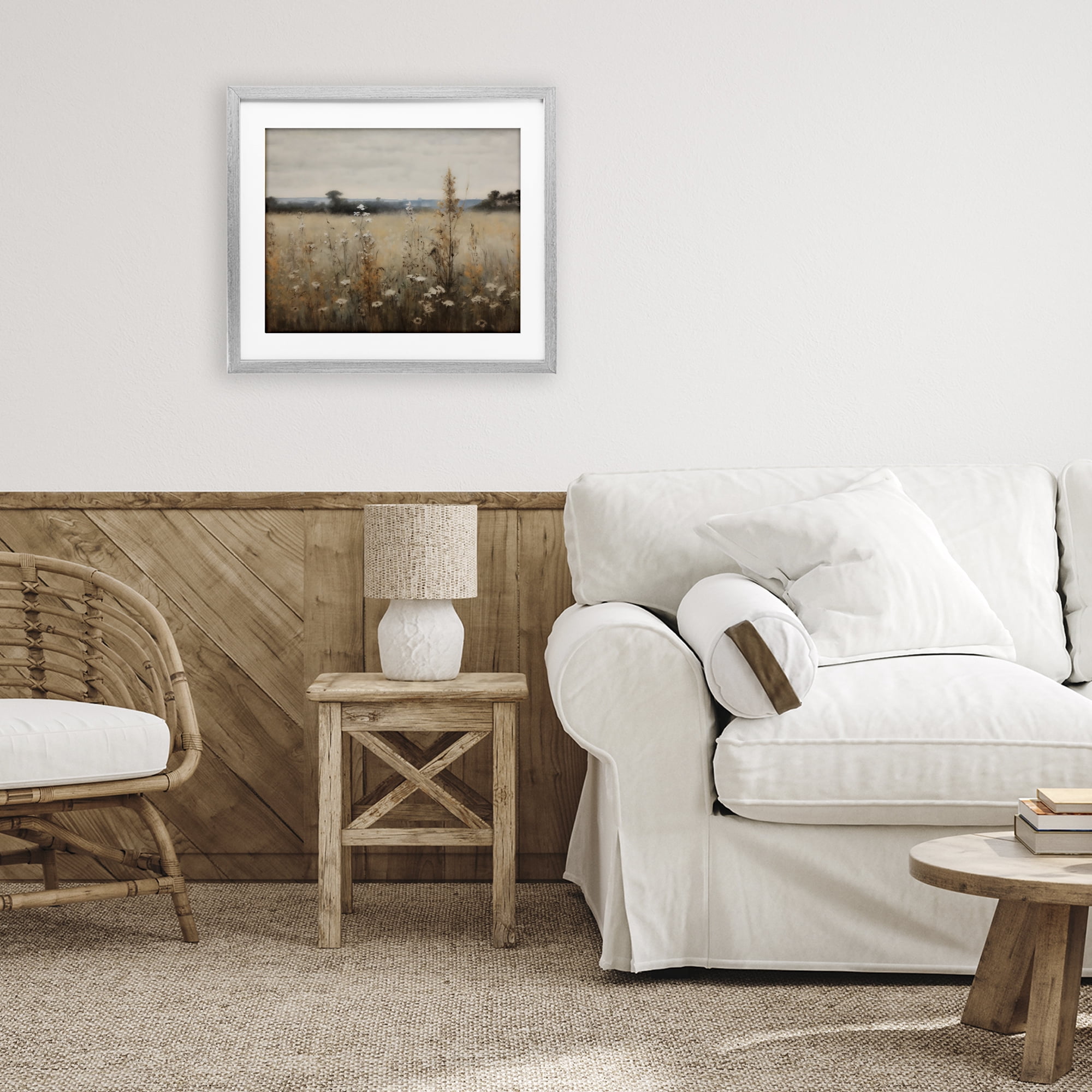 Stupell Industries Country Wildflowers in Misty Meadow Gray Framed Print Under Glass, design by Creative Studio