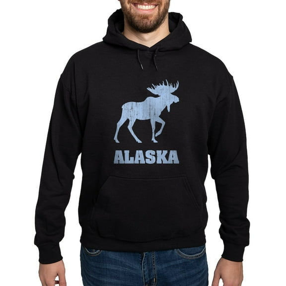 CafePress - Retro Alaska Moose Hoodie (Dark) - Pullover Hoodie, Classic, Comfortable Hooded Sweatshirt