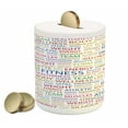 thumbnail image 1 of Fitness Piggy Bank, Gymnastics Psychical Activity Lifestyle Concept Words Salubrity Wellness Health, Ceramic Coin Bank Money Box for Cash Saving, 3.6" X 3.2", Multicolor, by Ambesonne, 1 of 4