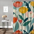 thumbnail image 2 of WERPE Durable and Washable Waterproof Shower Curtain, Tulip Art Print, Flower Market, Botanical Floral, Multiple Sizes White, 2 of 7