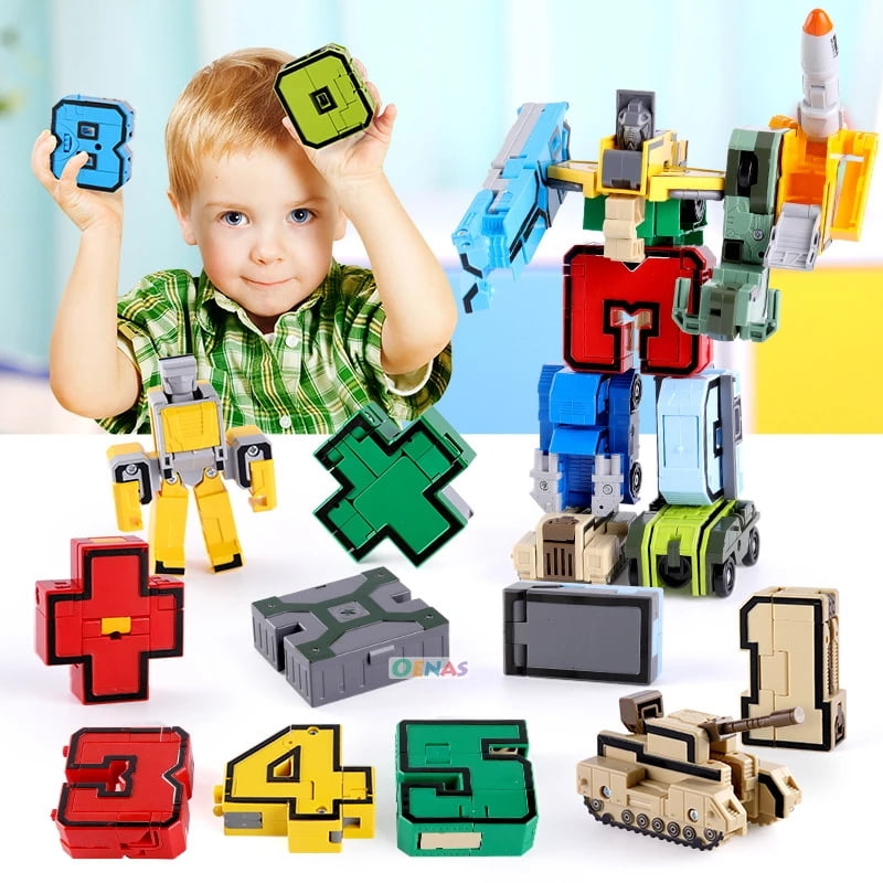 Autrucker Transforming Number Robots Blocks Toys for 8 Years Old Boys Girls Figure Toy STEM for