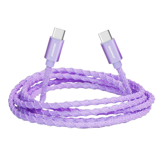Liquipel Powertek USB-C to USB-C Twizzler Cable - Purple