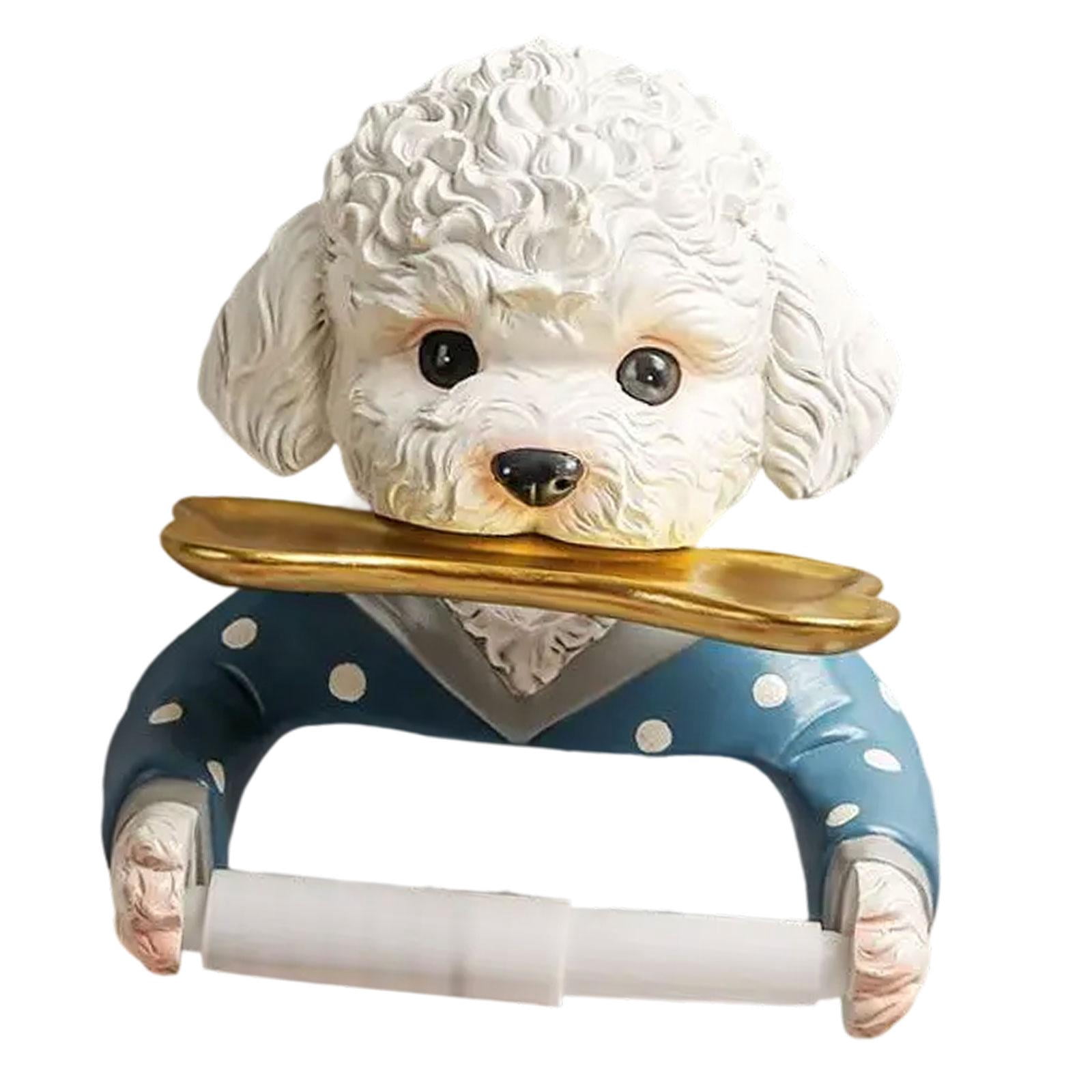 TISHITA Dog Toilet Paper Roll Holder Tissue Dispenser Novelty Multifunctional Cartoon Toilet Tissue Holder for Hotel Washroom Kitchen