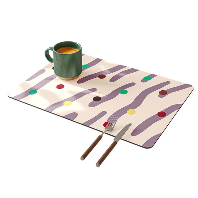 Flmtop Wear-Resistant Drain Mat Practical Dish Drying Mat Quick Dry Versatile Countertop Drain Mat Modern Placemats for Drinks Bar Home (Only Mat Included)