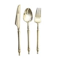 thumbnail image 2 of BalsaCircle 24 Gold Disposable Plastic Cutlery Roman Column Handle Spoon Fork and Knife Set Party Decorations, 2 of 8