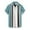 Light Blue, variant on Male Summer Casual Loose Print Shirt Turn Down Short Sleeve Blue M