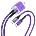 thumbnail image 1 of Type C Charger Block,with 2PACK Android Charger Fast Charging Cable 6ft/10ft 5V/2.1A HopePow Dual Port Usb Charger Block Wall Adapter Plug Brick Phone Chargers for Android Phone Type C,Purple $10.99, 1 of 1