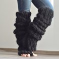 thumbnail image 5 of Sorrowso Women Chunky Knitted Leg Warmers Long Socks Slouchy Furry Boot Cuffs Stockings, 5 of 19