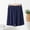 Navy women's plus size palazzo shorts a1, variant on Women's Plus Size Elastic Waist Shorts Flowy Loose Casual Summer Beach Lounge Trousers Cropped Palazzo Style, Black 4XL