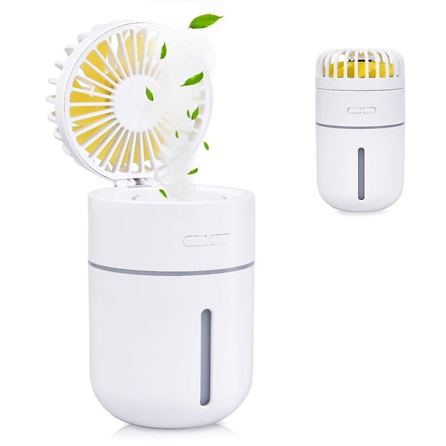 Mini humidificador de aire WEIHJMXG 400 ml ventilador portátil recargable USB luz nocturna