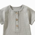 thumbnail image 4 of KPOPLK Baby Boy Romper for 0 3 6 9 12 18 24 36 48 Months Newborn Infant Summer Clothes Solid Color Ribbed Short Sleeve Jumpsuit Bodysuit One Piece Outfit 0-24M(9-12 Months,Grey), 4 of 4