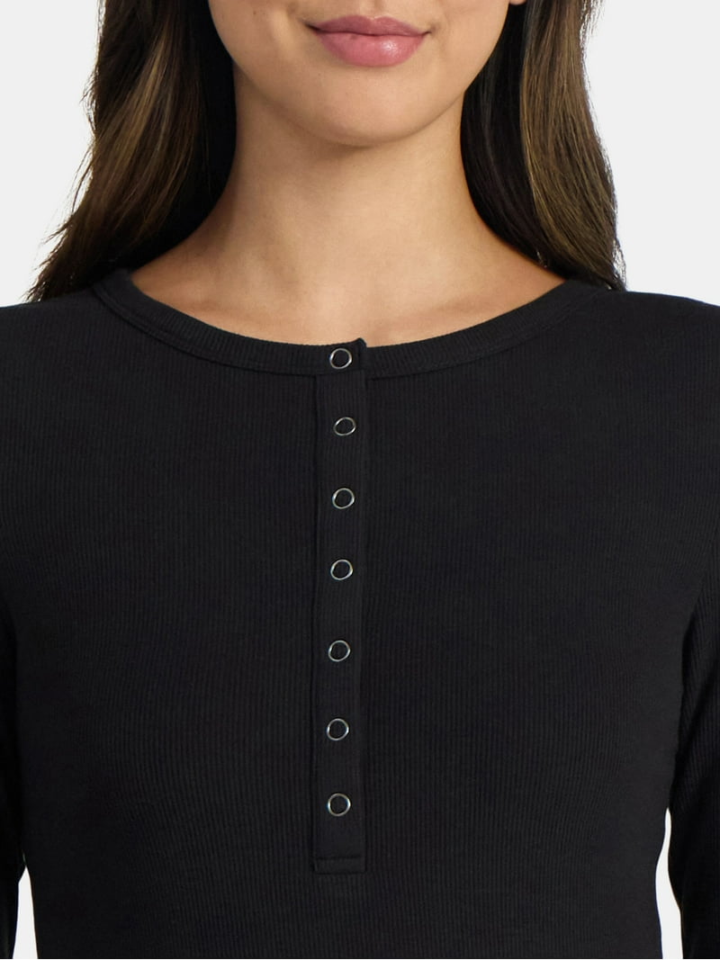 Camiseta De Manga Larga Con Botones Y Cuello En V Para Mujer, Ajustada, De Punto Acanalado, Básica, Tipo Túnica, Camisetas Henley, Verde