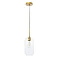 thumbnail image 3 of Indoor Modern Home Decorative Bright Ceiling Collier 1 Light Brass and Clear Glass Pendant, 3 of 7