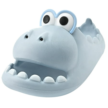 OJSFQUFP Summer Sandals for Women Fashion Four Seasons Women Slippers Flat Bottom Non Slip Indoor and Outdoor Cute Cartoon Animal Shape Shoes Slip On Slippers Light Blue 38