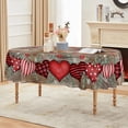 thumbnail image 3 of Valentine''s Day Tablecloth 60×84 Inch Oval, Love Hearts Eucalyptus Wood-Colored Washable Table Cover for Party Picnic Dinner Decor, 3 of 6