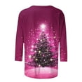 thumbnail image 4 of Women's Christmas Sweatshirts Funny Christmas Tree Print Pullover Sweater Blouses Long Sleeve Shirts Crew Neck Tops Casual Tops Comfy Fall Fashion Outfits Winter Christmas Clothes Christmas Gifts, 4 of 5