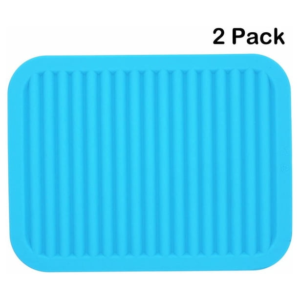 Posavasos de silicona para platos calientes y ollas calientes, almohadillas calientes para encimeras, mesas, agarradores de ollas, soportes para cucharas Alfombrillas de secado pequeñas, juego de 2 Xemadio HMHZ086-2