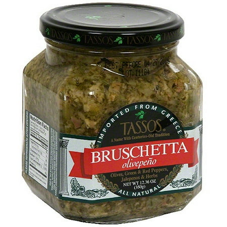 Tassos Olivepeno Bruschetta Spread, 12.36 oz (Pack of 6)