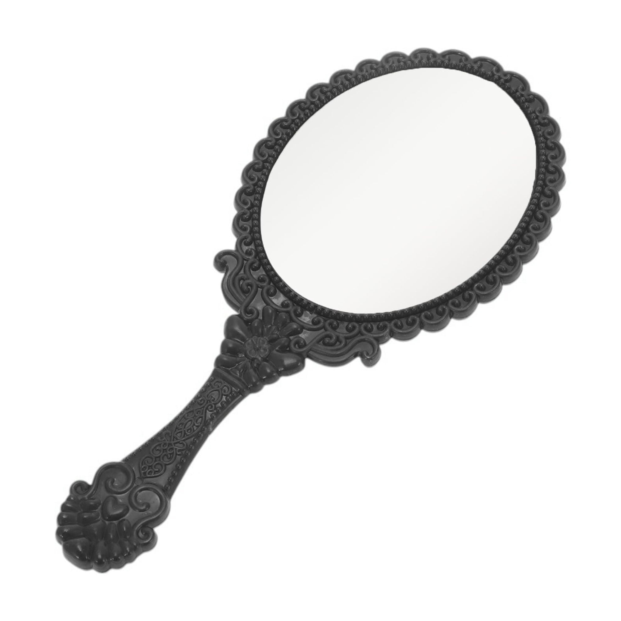 Unique Bargains 2pcs Delicate Handheld Mirror for Personal Grooming and Travel Black
