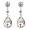 thumbnail image 2 of Opvise Party Fashion Women Shiny Rhinestone Inlaid Waterdrop Long Dangle Stud Earrings, 2 of 7