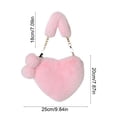 thumbnail image 4 of Hyknon Furry Heart Shaped Purse for Women Men Cute Lightweight Shoulder Bag with Chain Strap Portable Tote Handbags Gifts for Mon Wife Girlfriends, 4 of 7