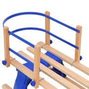 vidaXL 1 Piece Foldable Toboggan Sledge with Backrest 43.3 Plywood for Kids 3-14