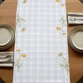 thumbnail image 5 of Table Runners 90 Inches Long Dress Scarves, Spring Daisy Floral Farmhouse Coffee/Dining/Kitchen Table Runner for Living Room, Yellow Plaid Summer Botanical 13x90 Inch, 5 of 9