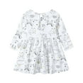 thumbnail image 2 of Zpanxa Toddler Girl Outfits Princess Dresses, Baby Girls Long Sleeve One-Piece Floral Print Skirt Casual Dress, Cotton Dresses White (12-18 Months), 2 of 7