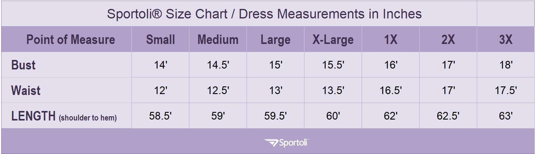 Sportoli Size Chart
