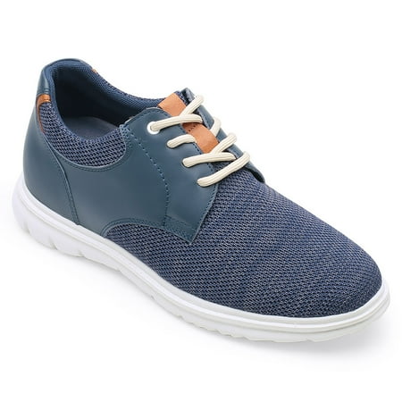 

CMR CHAMARIPA Mens Elevator Shoes Navy Knit Height Increasing Casual Shoes 2.76 Inch